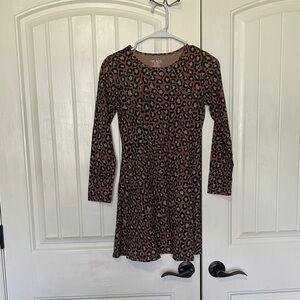 The Children's Place Leopard Print Long Sleeve Dress